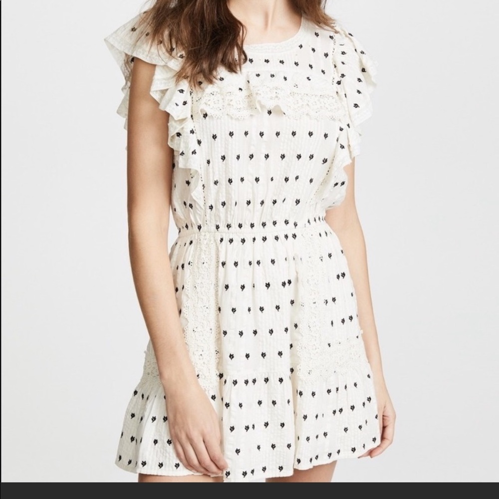LOVESHACKFANCY Whitney Embroidered Daisy Dress XS
